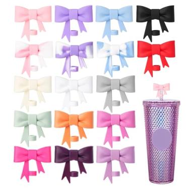 Imagem de Oddyami Cobertura de canudo de laço rosa de 8 mm compatível com copo, tampas de cobertura de canudo reutilizáveis de silicone para copos, lindos canudos coloridos, tampões protetores acessórios para