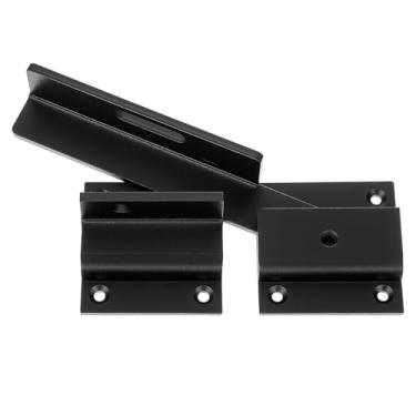 Imagem de 1 trava de porta dobrável com orifício para cadeado, trava ajustável de liga de alumínio resistente de 3,5 mm para portões abertos deslizantes, ao ar livre, cerca de madeira, celeiro, galpão, garagem