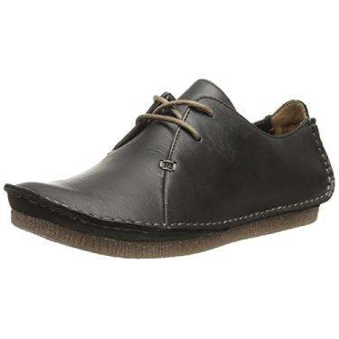 Imagem de Clarks Janey Mae Oxford Feminino, Couro preto, 8.5