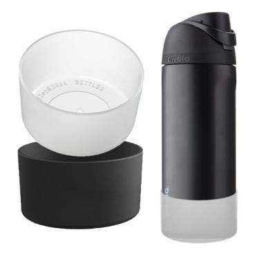 Imagem de OAWEEN 2 peças de bota de silicone para Owala FreeSip 24 947 g Diâmetro inferior 8 cm - 8,8 cm Manga protetora anti-arranhões para SmoothSip Slider 12 567 g Capa transparente antiderrapante acessórios