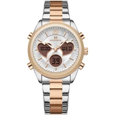 Imagem de Relógio Feminino Design Coração Quartzo Analógico Lcd Digital Impermeavel Casual Branco