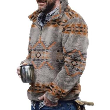 Imagem de Moletom Costaric, pulôver masculino de lã asteca, suéter vintage