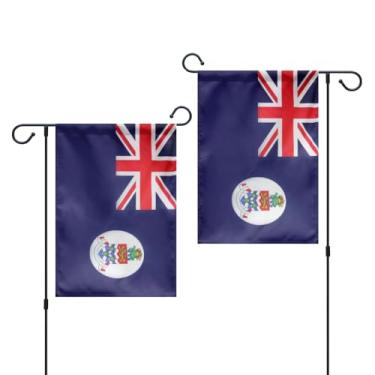 Imagem de GIEAMTYU 1 peça bandeira de jardim das Ilhas Cayman de dupla face 30,5 x 45,7 cm, poliéster resistente 220D, bandeiras caimanesas para decoração de jardim e quintal.