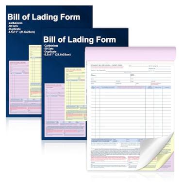 Imagem de 150 conjuntos de conhecimento de embarque forma curta 21 x 28 centímetros 3 partes de papel sem carbono com placa de apoio Transporte de veículo Formulário de conhecimento de embarque para
