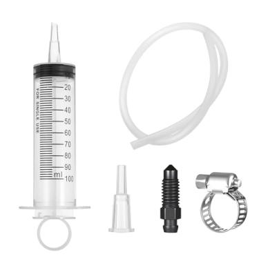 Imagem de LXUEJIE Kit de sangramento de freio, kit de sangramento de embreagens de disco hidráulico, ferramenta de sangramento de óleo de freio para motocicleta, kit de sangramento de fluido de freio de 100 ml