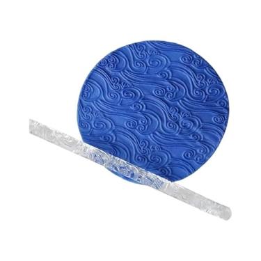 Imagem de Rolo de massa de acrílico transparente com efeito de onda do mar, textura de bolo, decoração de bolos, ferramentas e acessórios para assar