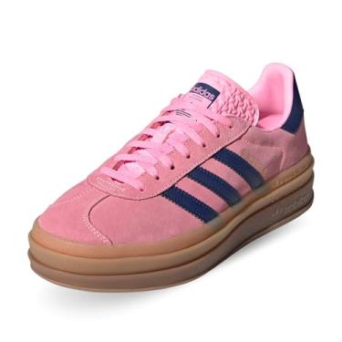 Imagem de adidas Gazelle Bold Tênis feminino, rosa brilhante/azul vitória/chiclete, tamanho 5, Pink Glow Victory Blue Gum4, 34