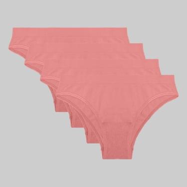 Imagem de Kit 4 Calcinhas Lupo Loba Biquíni Sem Costura 40400, Rosa glamour, G