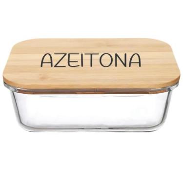 Imagem de Pote Hermético Vidro e Tampa de Bambu (1,040 Litros) Azeitona - Lehavi