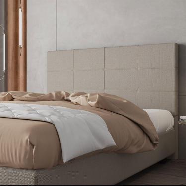 Imagem de Cabeceira Estofada Casal King Size 195 Cm Marte Linho Skybox Bege