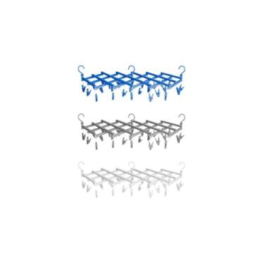 Imagem de Varal Sanfonado Dobrável com 29 Prendedores, Plástico e Aço, 110cm Ajustável, Compacto para Espaços Pequenos