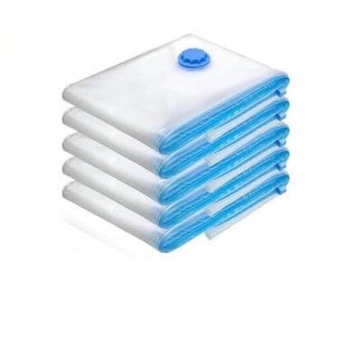 Imagem de Conjunto De Sacos A VáCuo Com Bomba Manual — OrganizaçãO De Roupas E Guarda-Roupas(10,COM BOMBA)