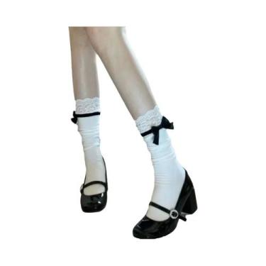 Imagem de Primavera 2024 verão novo doce gótico oco rendas japonesas meias respi