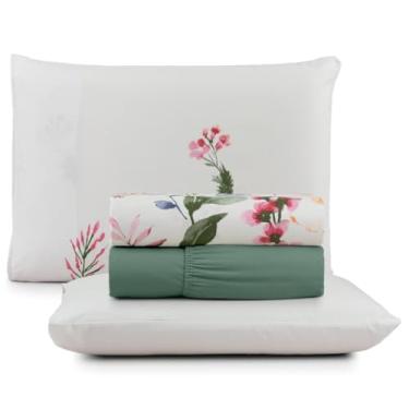 Imagem de Jogo de Cama Casal 4 Peças Micropercal 200 Fios Toque Aveludado com Elástico e Fronhas(SCARLET,Casal)