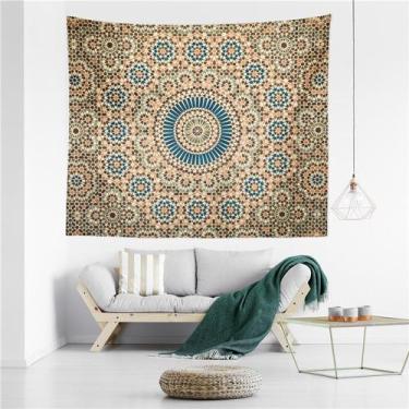 Imagem de Tapeçaria Mandala, parede de flores grande, 150x100cm, microtecido - y