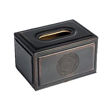 Imagem de Caixa dispensadora de lenços de papel retrô vintage caixa de lenços para decoração de casa para sala de estar, mesa de café, mesa de jantar, escritório, escritório, suporte de caixa de lenços