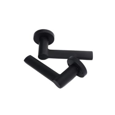 Imagem de VTGVVVTR Maçaneta magnética de liga de alumínio com mola dividida maçaneta de porta quarto banheiro conjunto preto cozinha maçaneta de madeira (04 611 Yahei)