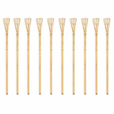 Imagem de Kit 12 Tocha De Bambu Antimosquito Com Vela Cheiro De Citronela altura