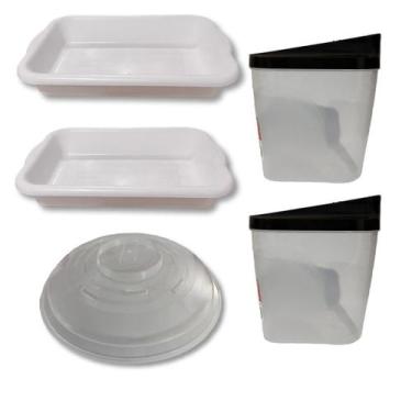 Imagem de Kit Bandeja De Carne Farinheira Tampa Micro-ondas - Inplast
