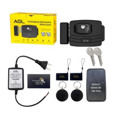 Imagem de Fechadura Eletr Agl 12v Ultra Card Ch Simp Mf 13,56mhz Pt
