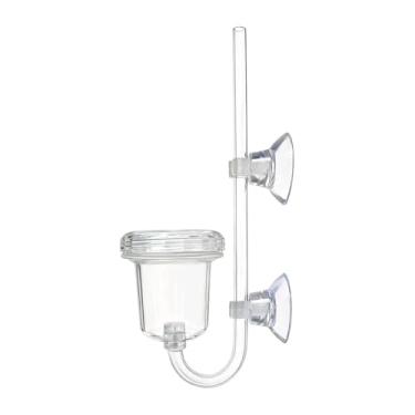 Imagem de Fenteer Difusor de CO2 para plantas aquáticas, fácil de instalar com ventosas, válvula integrada, acessórios para crescimento de plantas. Transparente, L