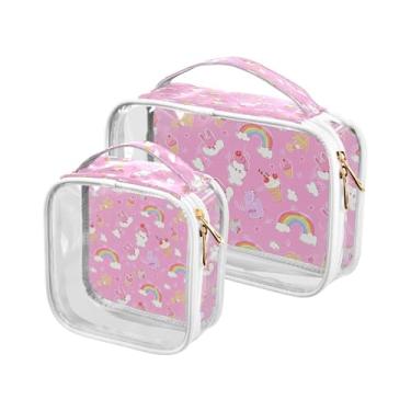 Imagem de xigua Bolsa de maquiagem para mulheres, bolsa de cosméticos transparente para viagem, bolsa de higiene portátil à prova d'água para viagens, férias, organização de banheiro