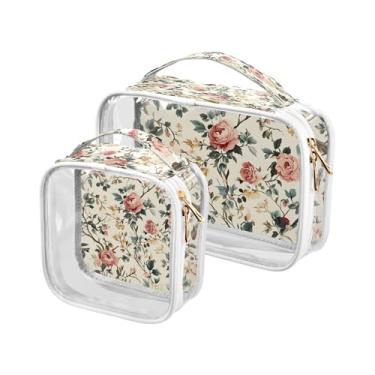 Imagem de xigua Bolsa de maquiagem floral vintage para mulheres, bolsa de cosméticos de viagem, bolsa de higiene portátil à prova d'água para viagens, férias, organização de banheiro