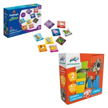 Imagem de COMP Brinquedos Educativos Infantis: Jogo da Memória Animais 24 Peças 