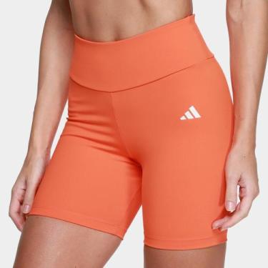 Imagem de Short Adidas Treino Básico Feminino, Laranja, GG