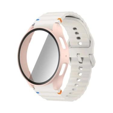 Imagem de Pulseira De Silicone Para Relógio Samsung 40mm 44mm Com Protetor De Te