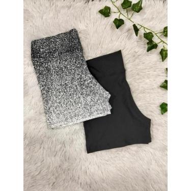 Imagem de Kit 2 Shortinho Degrade + Liso Curto Tendência Feminino - Bella Fitnes