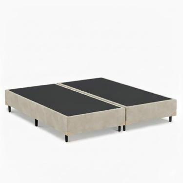 Imagem de Base Box King Bipartida 96 Diversas Cores 193x203x40 - Plenna, Suede B