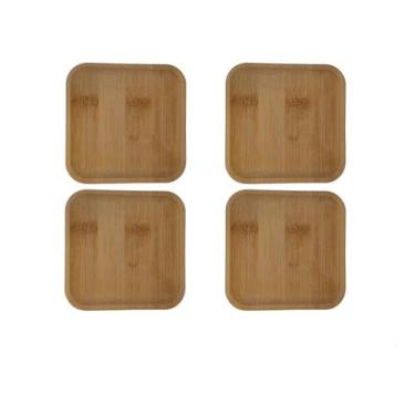 Imagem de Conjunto com 4 Porta Copos Bambu Quadrado 10cm - FWB
