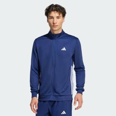 Imagem de Jaqueta Adidas WE Allset 3 Stripes Azul e Branco, G
