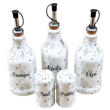 Imagem de Kit Galheteiro - Porcelana Decorada - Arabesco Peças:5pçs-2 - Antilope