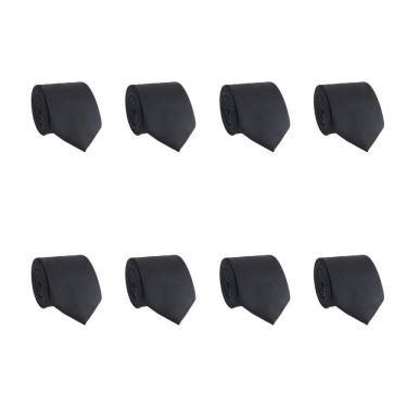 Imagem de Kit 8 Gravatas Masculina Social Slim Premium Tons Classicos Lisa Elegante Padrinhos Formatura Trabalho