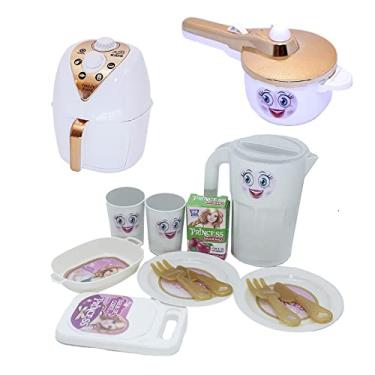 Imagem de Princesa Cozinha Jantar Menina Air Fryer Brinquedo 14pç