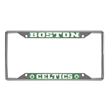 Imagem de FANMATS Moldura de placa de carro Boston Celtics 14839, cores do time, 15,8 cm x 31,1 cm