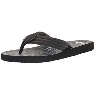 Imagem de Quiksilver Chinelo masculino com estampa Carver, Preto/cinza/preto, 14