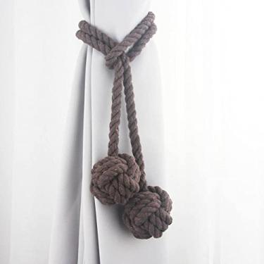 Imagem de Suportes de cortina Simples estilo europeu alça de cortina multicolor borla alça de corda de algodão acessórios de cortina de gancho de poliéster-algodão, H6,2 PCS