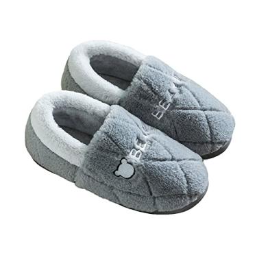 Imagem de Jueshanzj Calcanhar de inverno de pelúcia de inverno de fundo grosso de inverno Cinza 43