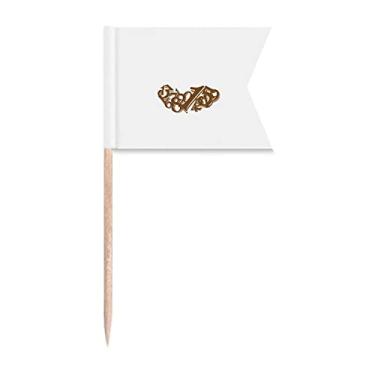 Imagem de Digital Foundation – Bandeiras de palito de dente empilhadas espalhadas para marcação de rotulagem para bolo de festa e prato de queijo