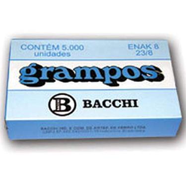 Imagem de Grampo para Grampeador 23/8, Galvanizado, Caixa com 5000 Grampos, Bacchi