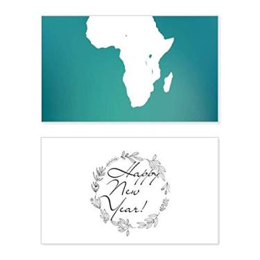 Imagem de Mapa de contorno do continente da África, ano novo, festival, cartão de felicitações, mensagem de abençoar presente