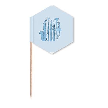 Imagem de Instrumentos de Sopro Clássico de Instrumentos de Sopro Bandeiras de Palito de Cupcake Palhetas de Festa Celebração