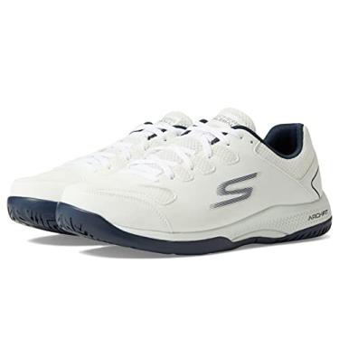Imagem de Skechers Tênis masculino Go Train Arch Fit Viper Court-Pickleball, Branco/Azul marinho, 8