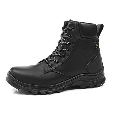 Imagem de Bota Coturno Masculina Casual Preta Confortável Bota Modelo Adventure Cano Médio JCL (41, PRETO)