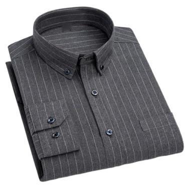 Imagem de Camisas casuais de flanela xadrez para homens outono inverno manga longa clássica xadrez camisa social roupas masculinas, Sm-13, P