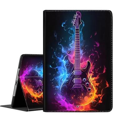 Imagem de Capa para Samsung Galaxy S6 Lite, fina e dobrável com função despertar/hibernar automática para Samsung Galaxy Tab S6 Lite 10,4 polegadas 2022/2020 P610/P613/P615/P619, guitarra Lightning vibrante