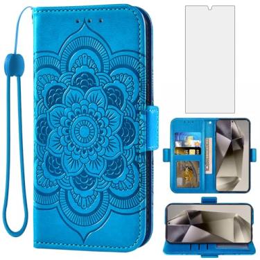 Imagem de Asuwish Capa de telefone para Samsung Galaxy S24 Ultra 5G Capa carteira com protetor de tela de vidro temperado e suporte de cartão de crédito flip de couro acessórios para celular S24Ultra 24S S 24